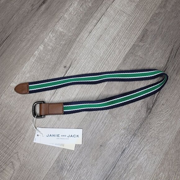 Janie and Jack NWT striped blue and green boys belt size 2t-3 - Picture 5 of 6